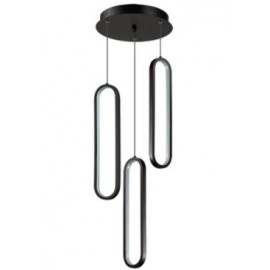 Vencha Lighting-Oval 3 Light Pendant - Black & Gold